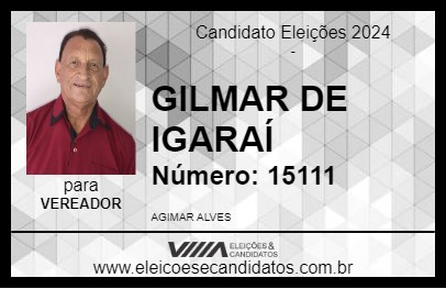 Candidato GILMAR DE IGARAÍ 2024 - MOCOCA - Eleições