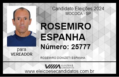 Candidato ROSEMIRO ESPANHA LIGEIRINHO 2024 - MOCOCA - Eleições