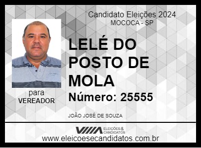 Candidato LELÉ DO POSTO DE MOLA 2024 - MOCOCA - Eleições