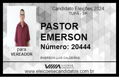 Candidato PASTOR EMERSON 2024 - TUPÃ - Eleições