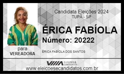 Candidato ÉRICA FABÍOLA 2024 - TUPÃ - Eleições