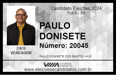 Candidato PAULO DONISETE 2024 - TUPÃ - Eleições