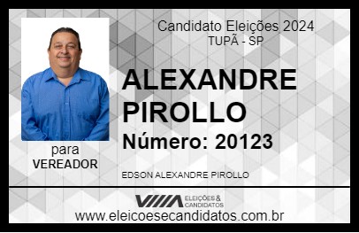 Candidato ALEXANDRE PIROLLO 2024 - TUPÃ - Eleições