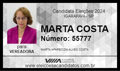 Candidato MARTA COSTA 2024 - IGARAPAVA - Eleições