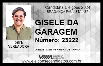 Candidato GISELE DA GARAGEM 2024 - BRAGANÇA PAULISTA - Eleições