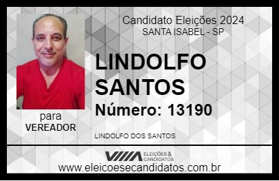 Candidato LINDOLFO SANTOS 2024 - SANTA ISABEL - Eleições