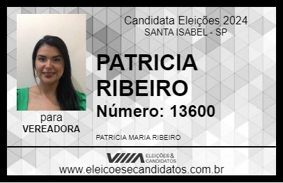 Candidato PATRICIA RIBEIRO 2024 - SANTA ISABEL - Eleições