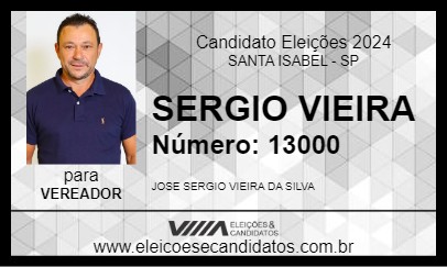 Candidato SERGIO VIEIRA 2024 - SANTA ISABEL - Eleições