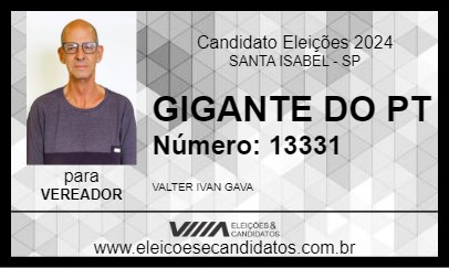 Candidato GIGANTE DO PT 2024 - SANTA ISABEL - Eleições