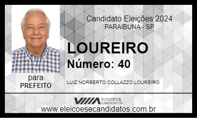 Candidato LOUREIRO 2024 - PARAIBUNA - Eleições