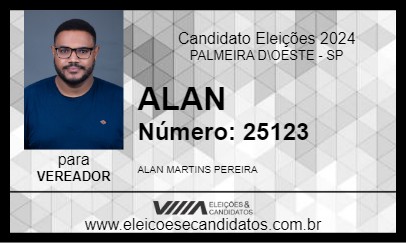 Candidato ALAN 2024 - PALMEIRA D\OESTE - Eleições