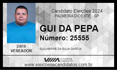 Candidato GUI DA PEPA 2024 - PALMEIRA D\OESTE - Eleições