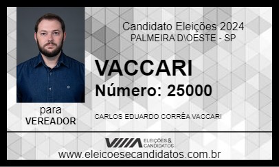 Candidato VACCARI 2024 - PALMEIRA D\OESTE - Eleições