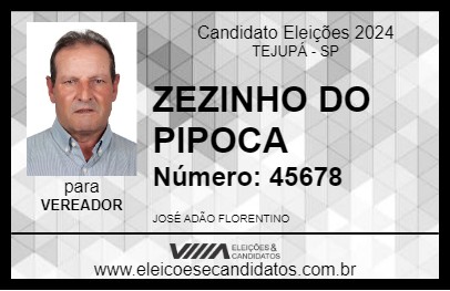 Candidato ZEZINHO DO PIPOCA 2024 - TEJUPÁ - Eleições