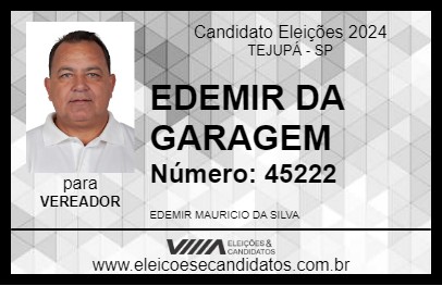 Candidato EDEMIR DA GARAGEM 2024 - TEJUPÁ - Eleições