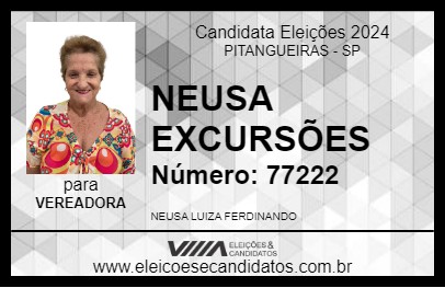 Candidato NEUSA EXCURSÕES 2024 - PITANGUEIRAS - Eleições