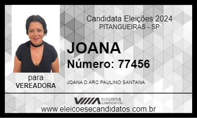 Candidato JOANA 2024 - PITANGUEIRAS - Eleições