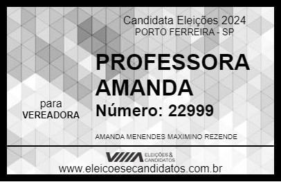 Candidato PROFESSORA AMANDA 2024 - PORTO FERREIRA - Eleições