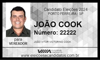 Candidato JOÃO COOK 2024 - PORTO FERREIRA - Eleições