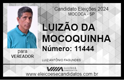 Candidato LUIZÃO DA MOCOQUINHA 2024 - MOCOCA - Eleições