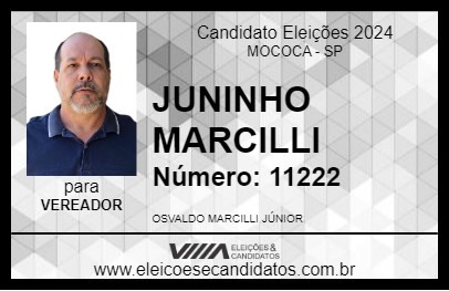 Candidato JUNINHO MARCILLI 2024 - MOCOCA - Eleições