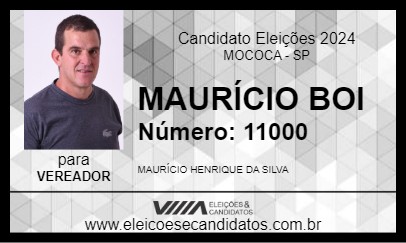 Candidato MAURÍCIO BOI 2024 - MOCOCA - Eleições