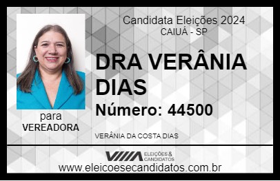 Candidato DRA VERÂNIA DIAS 2024 - CAIUÁ - Eleições