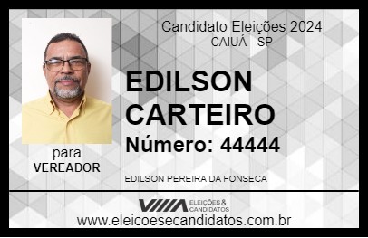 Candidato EDILSON CARTEIRO 2024 - CAIUÁ - Eleições