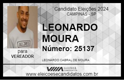 Candidato LEONARDO MOURA 2024 - CAMPINAS - Eleições