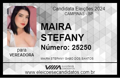 Candidato MAIRA STEFANY 2024 - CAMPINAS - Eleições