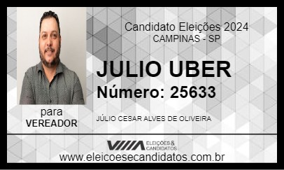 Candidato JULIO UBER 2024 - CAMPINAS - Eleições