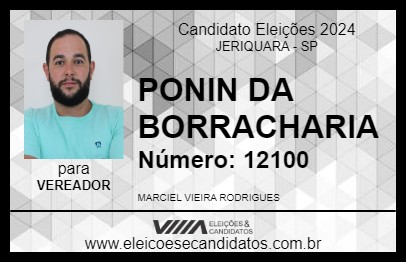 Candidato PONIN DA BORRACHARIA 2024 - JERIQUARA - Eleições