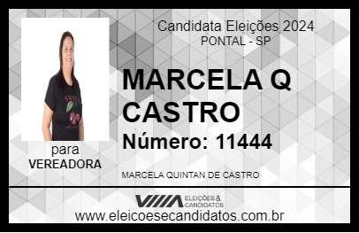 Candidato MARCELA Q CASTRO 2024 - PONTAL - Eleições