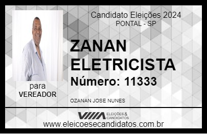 Candidato ZANAN ELETRICISTA 2024 - PONTAL - Eleições