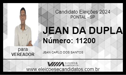 Candidato JEAN DA DUPLA 2024 - PONTAL - Eleições