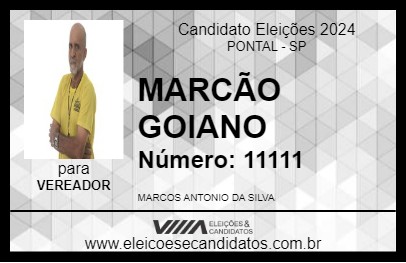 Candidato MARCÃO GOIANO 2024 - PONTAL - Eleições