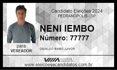 Candidato NENI IEMBO 2024 - PEDRANÓPOLIS - Eleições