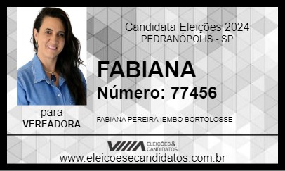 Candidato FABIANA  2024 - PEDRANÓPOLIS - Eleições