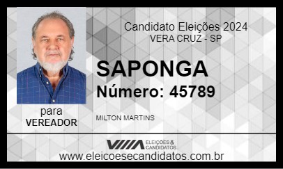 Candidato SAPONGA 2024 - VERA CRUZ - Eleições