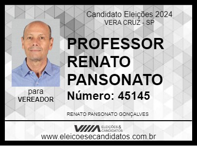 Candidato PROFESSOR RENATO PANSONATO 2024 - VERA CRUZ - Eleições