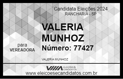 Candidato VALERIA MUNHOZ 2024 - RANCHARIA - Eleições