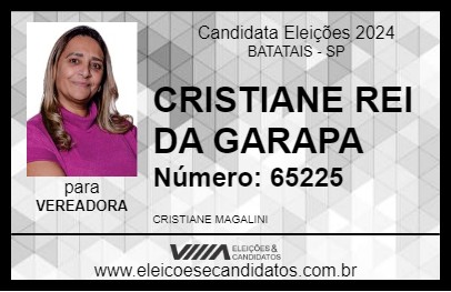 Candidato CRISTIANE REI DA GARAPA 2024 - BATATAIS - Eleições