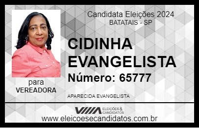 Candidato CIDINHA EVANGELISTA 2024 - BATATAIS - Eleições