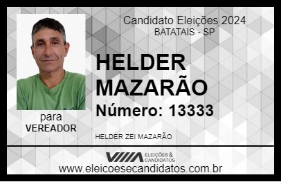 Candidato HELDER MAZARÃO 2024 - BATATAIS - Eleições