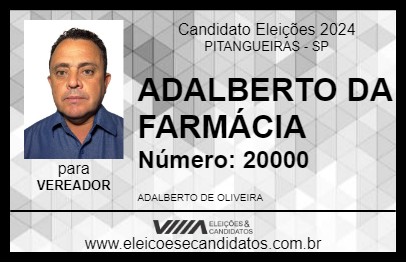 Candidato ADALBERTO DA FARMÁCIA 2024 - PITANGUEIRAS - Eleições