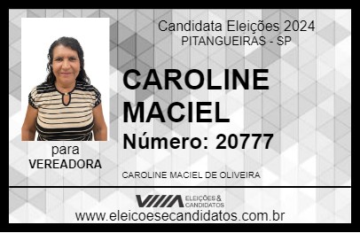 Candidato CAROLINE MACIEL 2024 - PITANGUEIRAS - Eleições