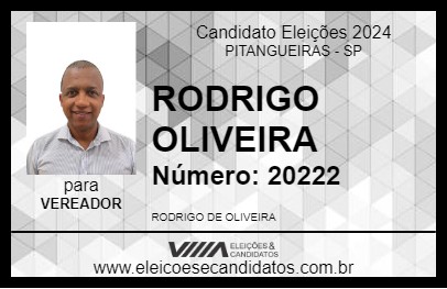 Candidato RODRIGO OLIVEIRA 2024 - PITANGUEIRAS - Eleições