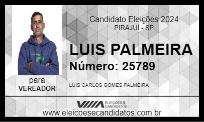 Candidato LUIS PALMEIRA 2024 - PIRAJUÍ - Eleições