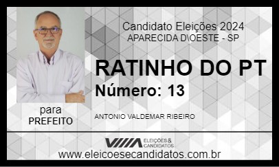 Candidato RATINHO DO PT 2024 - APARECIDA D\OESTE - Eleições