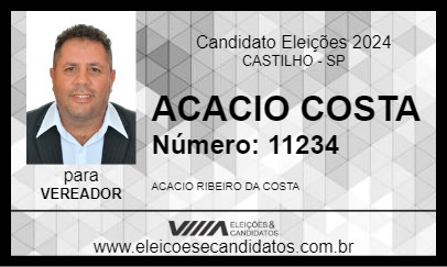 Candidato ACACIO COSTA 2024 - CASTILHO - Eleições